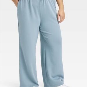 All in Motion Wide Leg Blue Pants High-Waisted Comfort